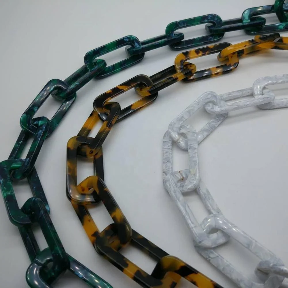 Factory direct sell  cellulose acetate chain garments and shoes parts  high quality eyeglass chain holder and handbag strap