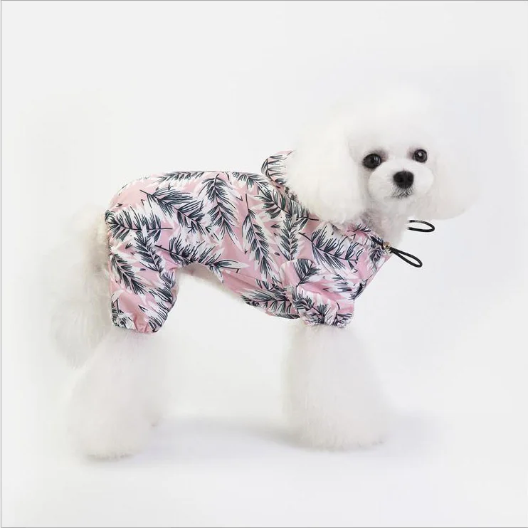 Fashion Floral Four Legs Pet Raincoat Dog Clothes