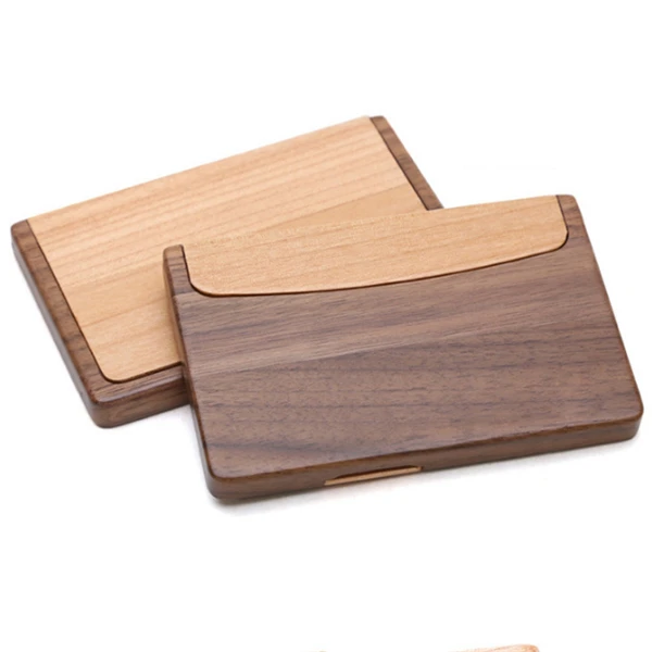 
Hot sale handmade corporate gifts walnut maple wood Christmas wooden business card holder 