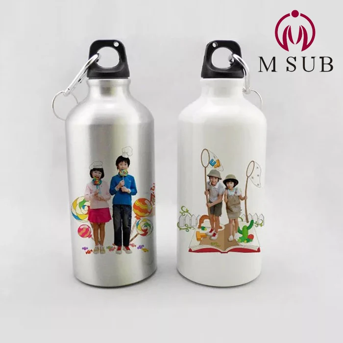 400ml 500ml 600ml 750ml silver white single wall aluminum sublimation water bottle sport bottle