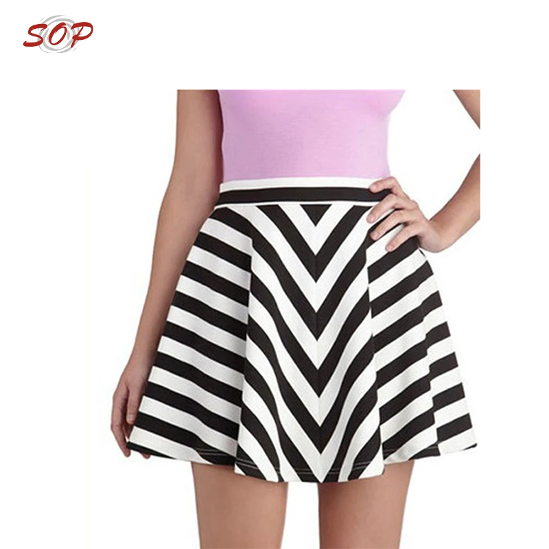 Chevron pattern summer office clothes ladies skirt wear short skirts women