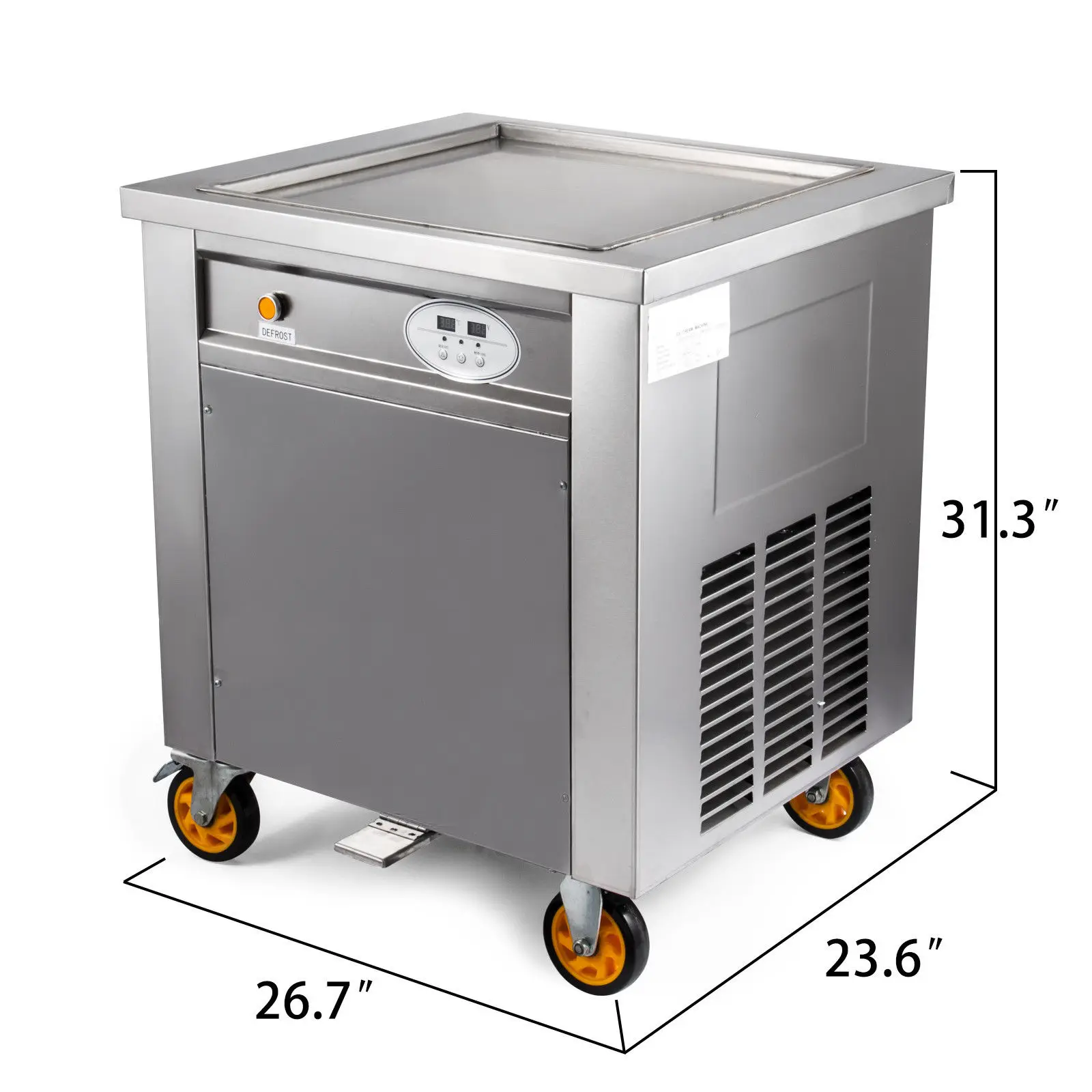 Новые туфли с квадратными одинарная кастрюля 50 см машина для жареного мороженого Таиланд мороженое egg Roll чайник
