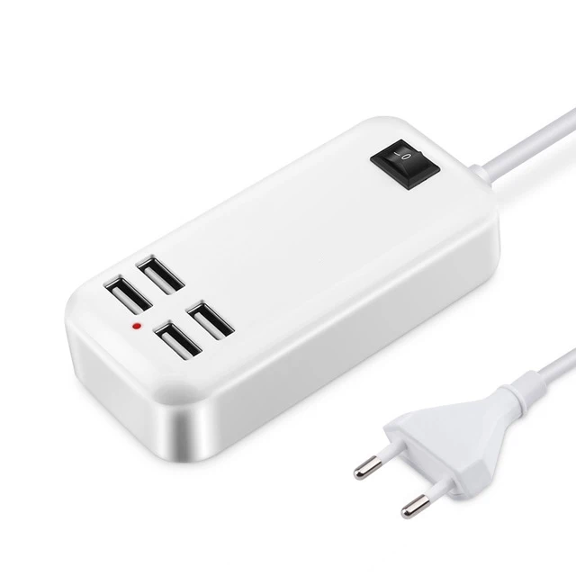 Plug 4 Ports Multiple Wall USB Charger 15W 3A Smart Adapter Mobile Phone Charging Data Device For iPhone iPad
