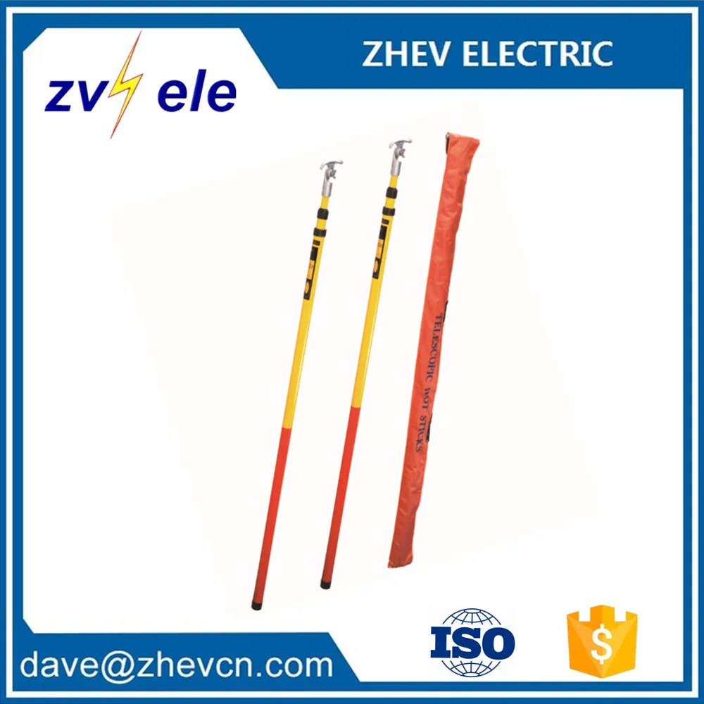 Adjustable Link 6M Hot Stick With Fiberglass Hook 35KV