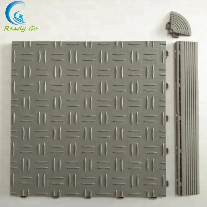 PVC  Interlocking Plastic Garage Floor Tiles Outside DIY Flooring  rubber garage floor mat  for sale