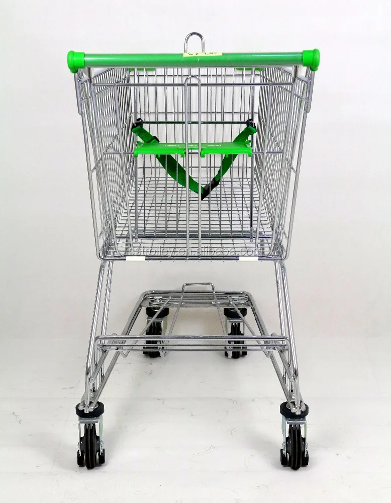 MOQ 20 PCS Chrome Plating 100L Asian style Shopping Trolley Cart For Chain Supermarkets