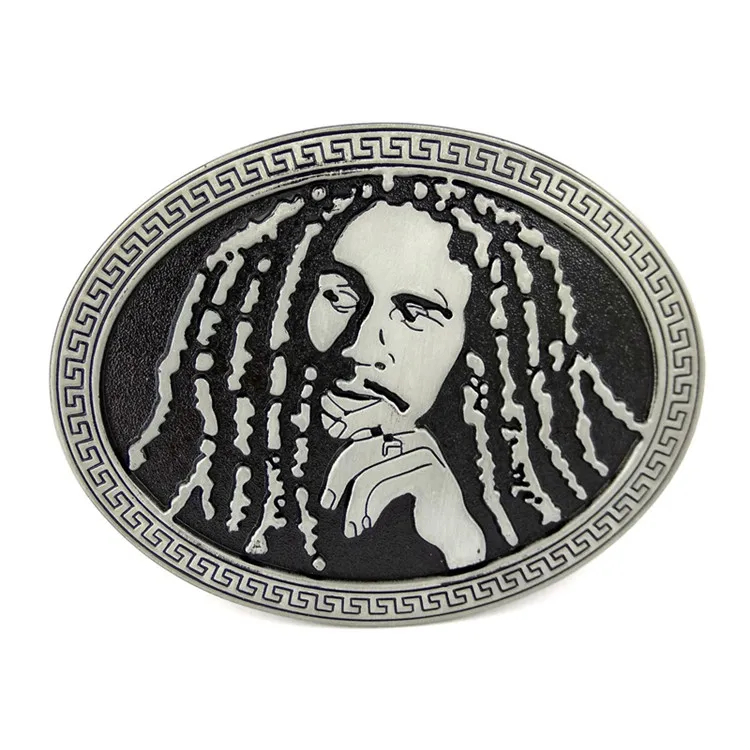 Music Series Jamaican Pop Music Reggae Singer Bob Marley portrait metal belt buckle