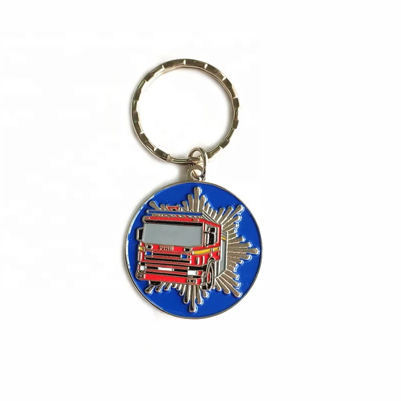 Custom High Quality Glasses Design Enamel Blue Color Keychains