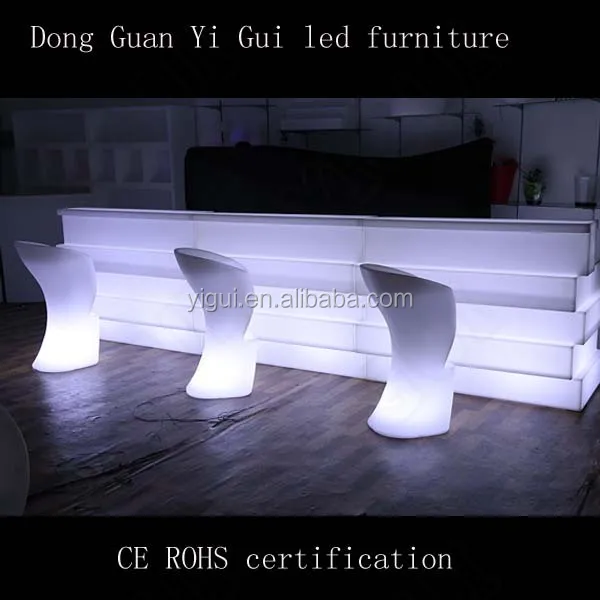 PE material Illuminated Remote Control Led Bar Table for party