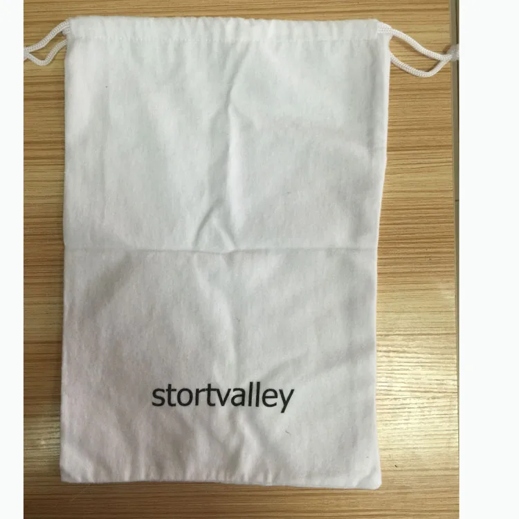 Shoe drawstring pouch cotton flannel dust bag wholesale