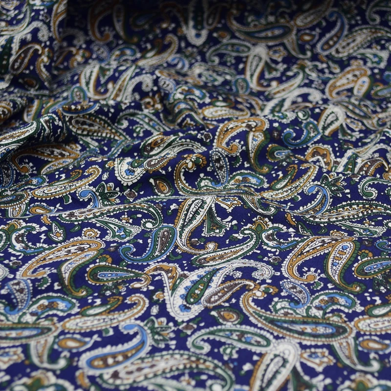 Popular 100% Cotton Plain Floral Shirting Fabric Cashew Printed Cloth