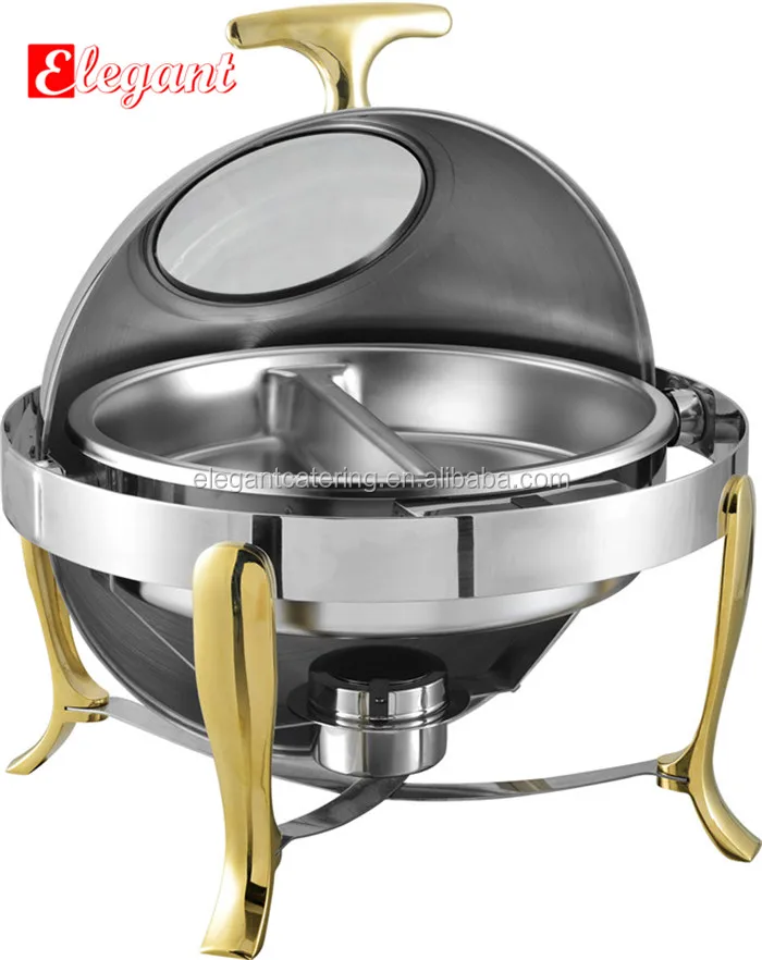 6L/9L yubao buffet hydraulic luxury golden chafing dish with fuel