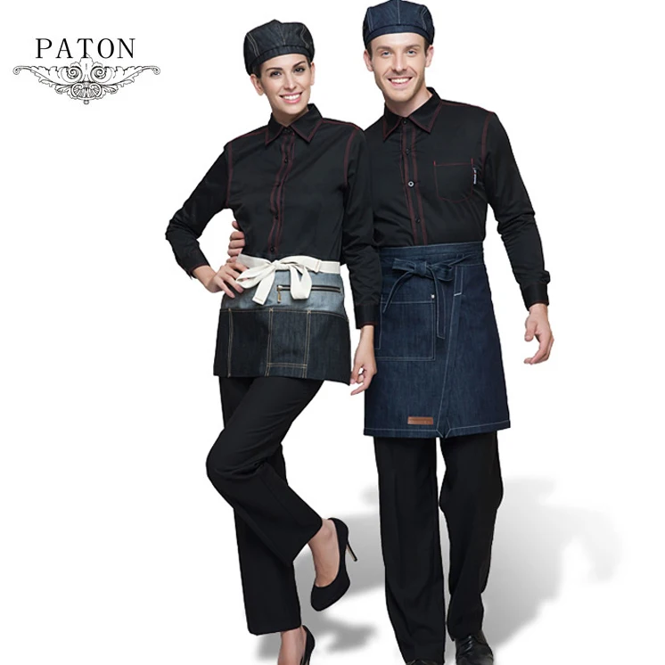 Custom Made High Quality Hotel Uniforms Waiter and Waitress Clothes Set for Staff Work Uniforms