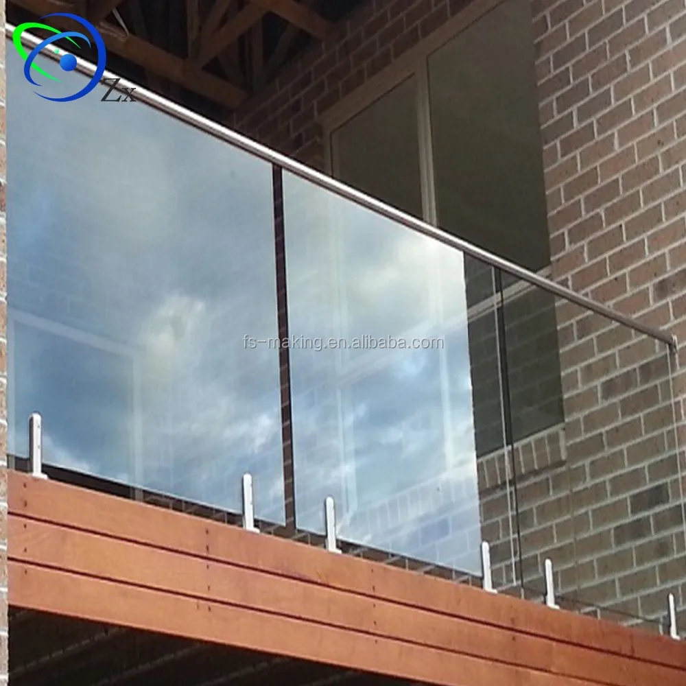 Curved frameless glass balcony balustrade with stainless steel inox spigot plinth /railing/Baluster/guardrail /fencing