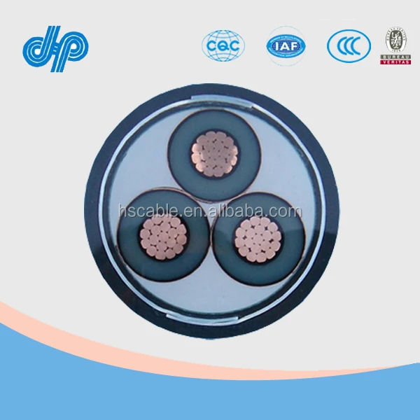 ICEA S-93-639 38mm2-500mm2 Powerlene Single and Multiconductor Shielded Concentric Neutral Copper Tape Cable