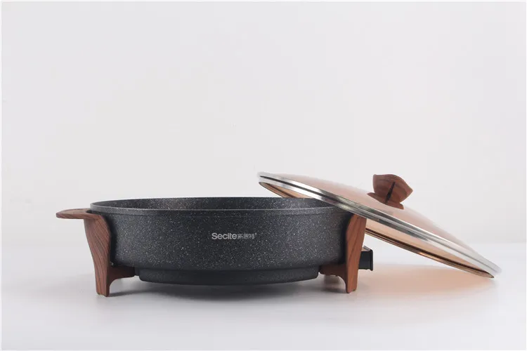 40cm Round CE Multi CE Temper Glass Frying Hot Pot Electric Pizza Pan