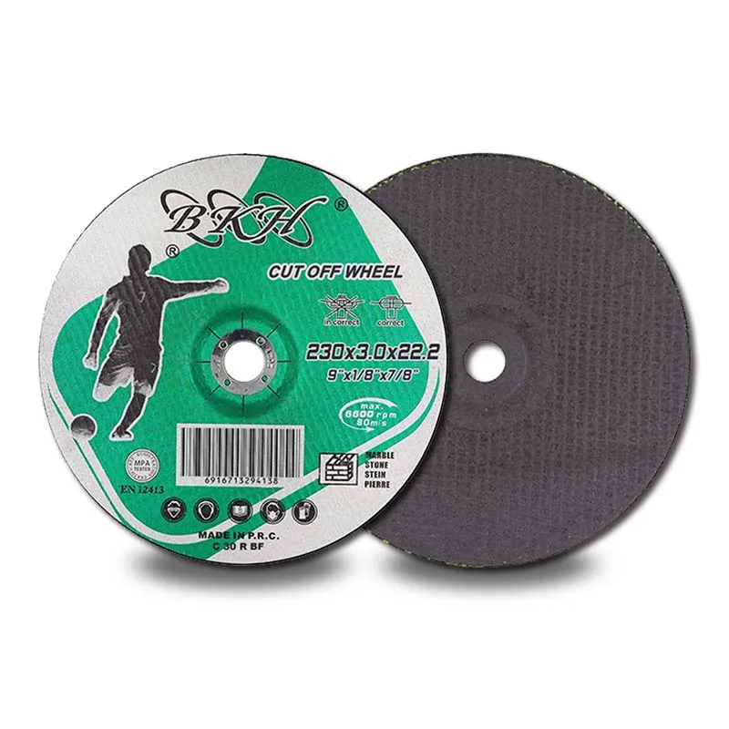 9 inch 230*3*22.2*mm BKH Brand Abrasive Grinding Cutting Disc Cut Off Wheel for Metal Stone Stainless Steel