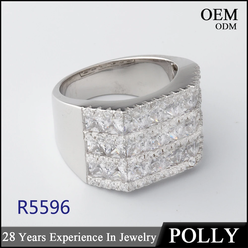 
American style men ring hip hop rings 925 sterling silver jewelry men 