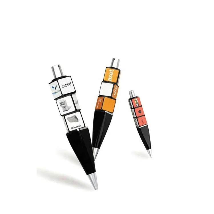 Promotion novelty magic cube ball pen puzzle game pen