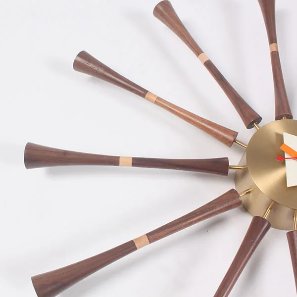 NASIDA CW12 Walnut clock wall Huge Spindle Modern Wall Clock