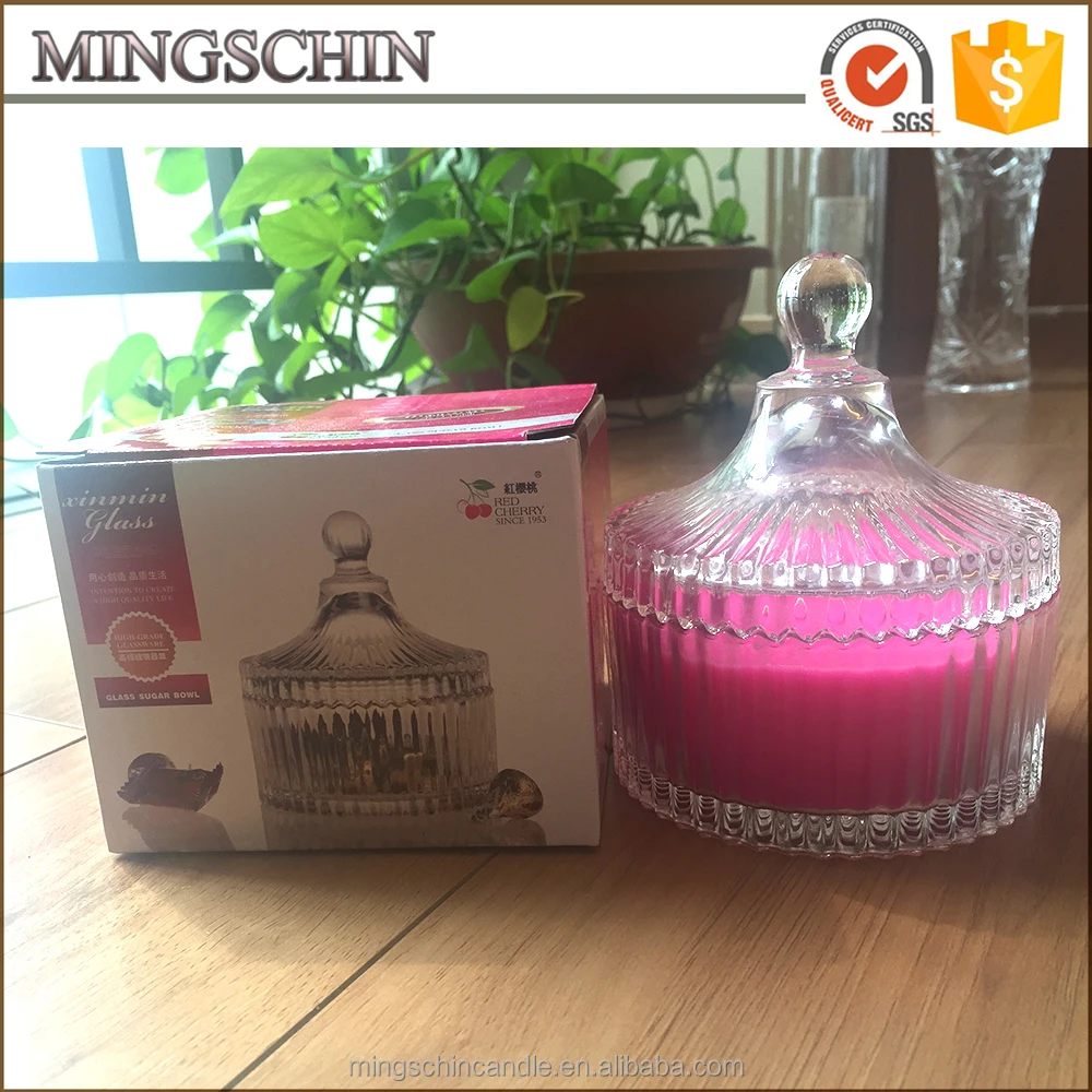 small order fragrance scented jar candles transparent crystal candle jar with lid