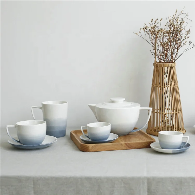 Hot sale dinnerware cheap prices turkish 17 pcs porcelain tea set with teapot