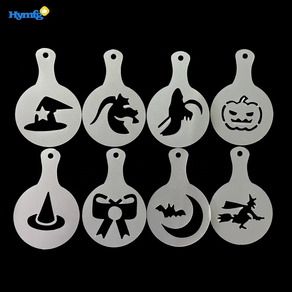 plastic Halloween coffee stencils and cappuccino decorating stencil
