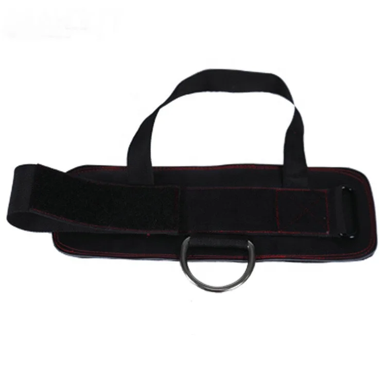 High quality leather gym sport strip ankle D ring straps for leg strength training