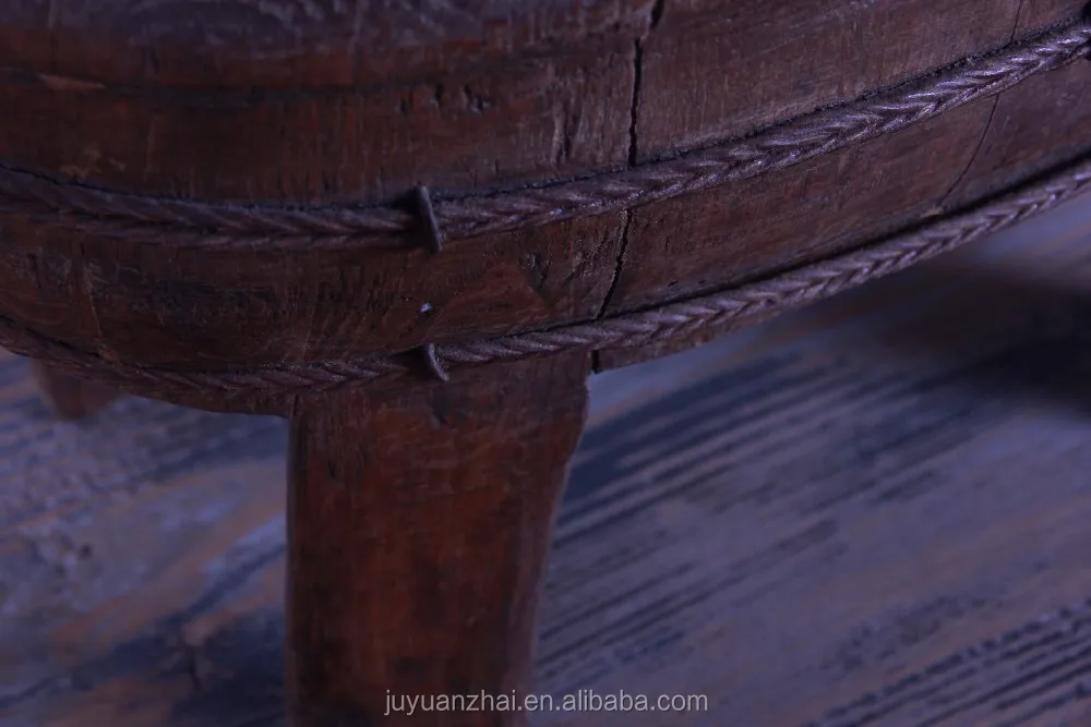antique chinese wood recycle foot basin