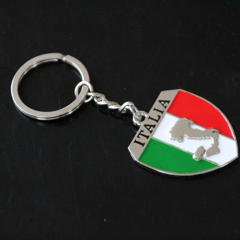 Tourist souvenir zinc alloy custom ITALIA enamel metal embossed logo key chains KEYCHAIN