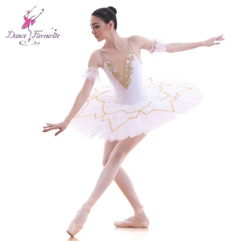 White professional classical ballet tutu costume for girls solo dance ballerina dress BLL046