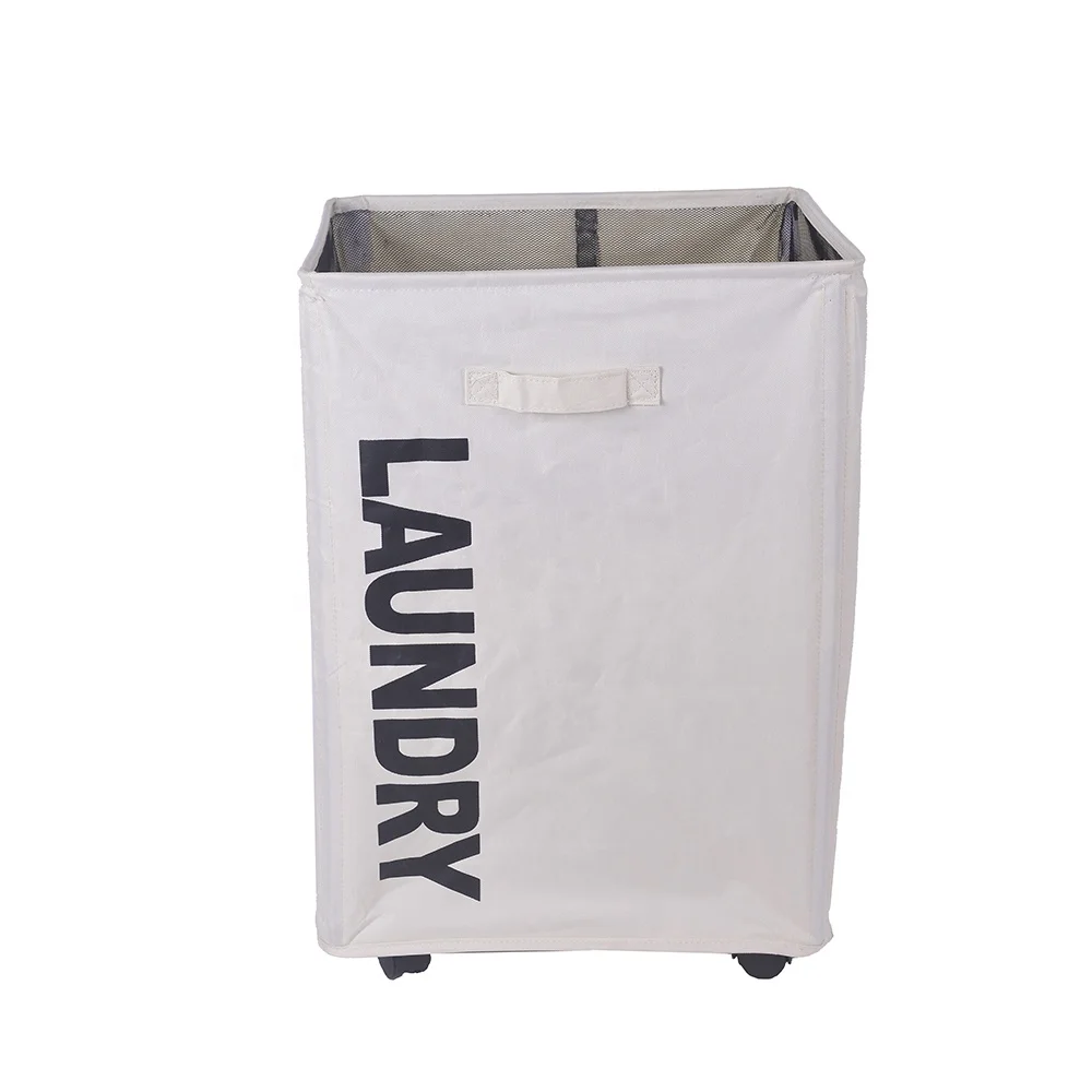 Large Capacity Foldable Laundry Basket With Wheels