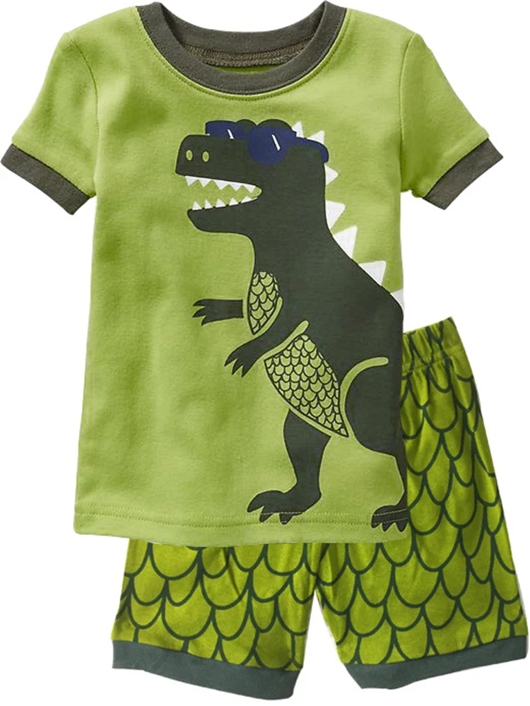 Детские пижамы, хлопковые пижамы, детские пижамные комплекты с коротким рукавом для мальчиков