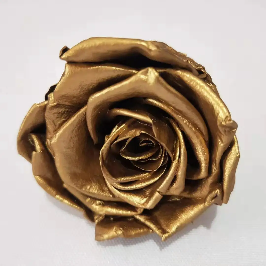 Yunnan AAA grade metallic color rose wholesale preserved rose gold dipped rose