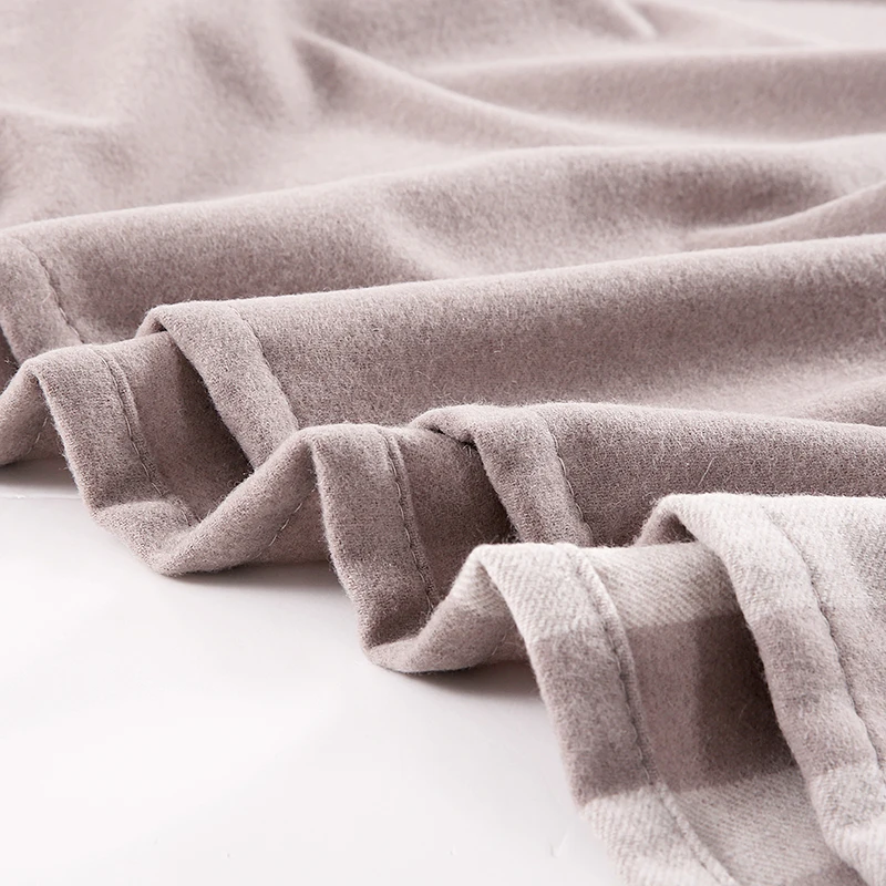 STRIPE PATTERN MACHINE WASHABLE WOOL THROW FOR HOTEL USE