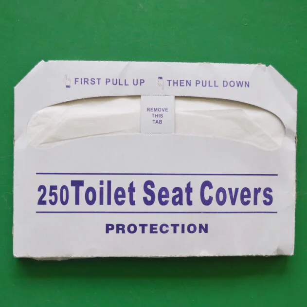 1/2 fold white disposable flushable paper toilet seat cover