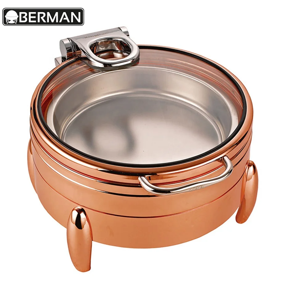 Catering utensils 4 quart chafing dish battery operated food warmer electric buffet chafer for wedding banquet