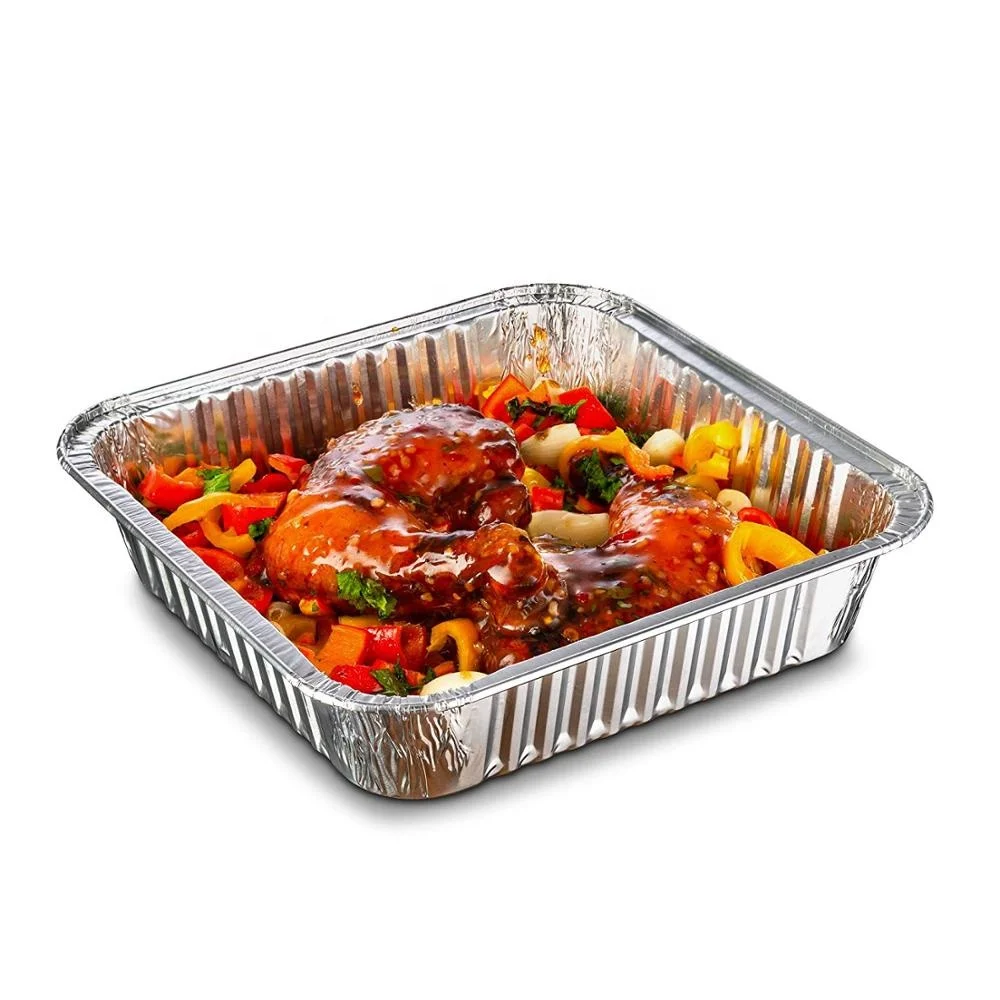 Square baking Pans Disposable Aluminum Foil Baking Tins For Baking Cooking, Broiling, Roasting