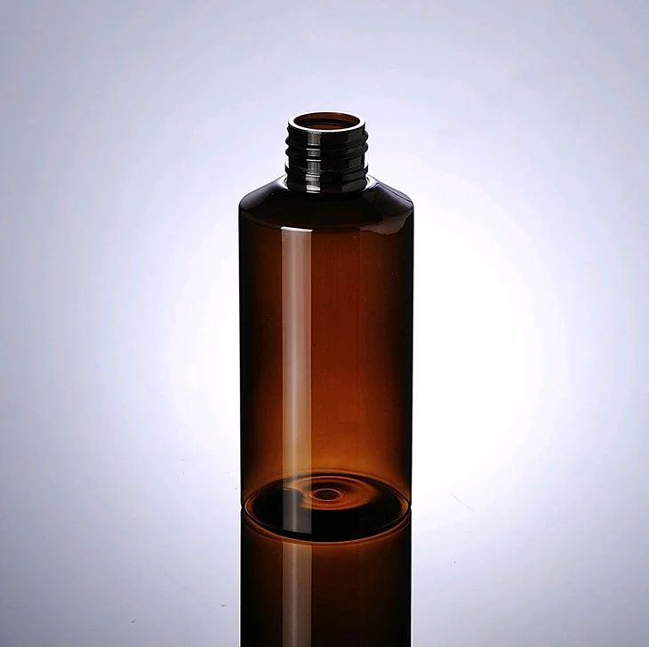 PET amber cosmetic packaging plastic bottles with flip top cap