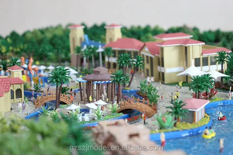 Miniature architectural model making , water park scale model building