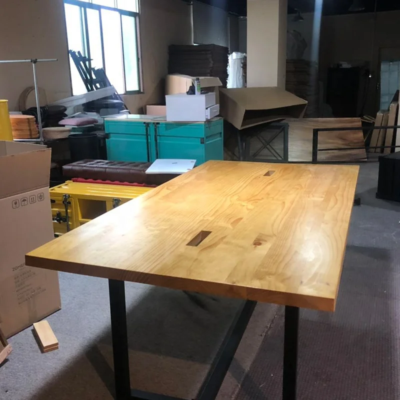 Industrial Office Furniture Solid Wood Stuff Desk Manager Desk Working Table Office Desk Office Set