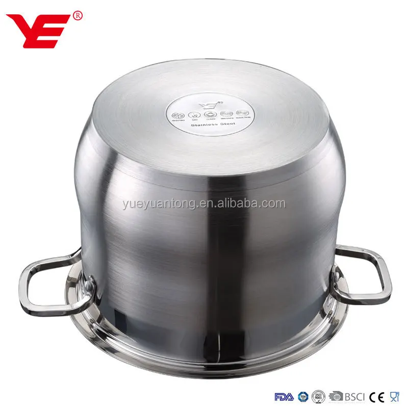 NO MOQ stainless steel stock pot / clear glass cooking pot / belly shape steel cookware