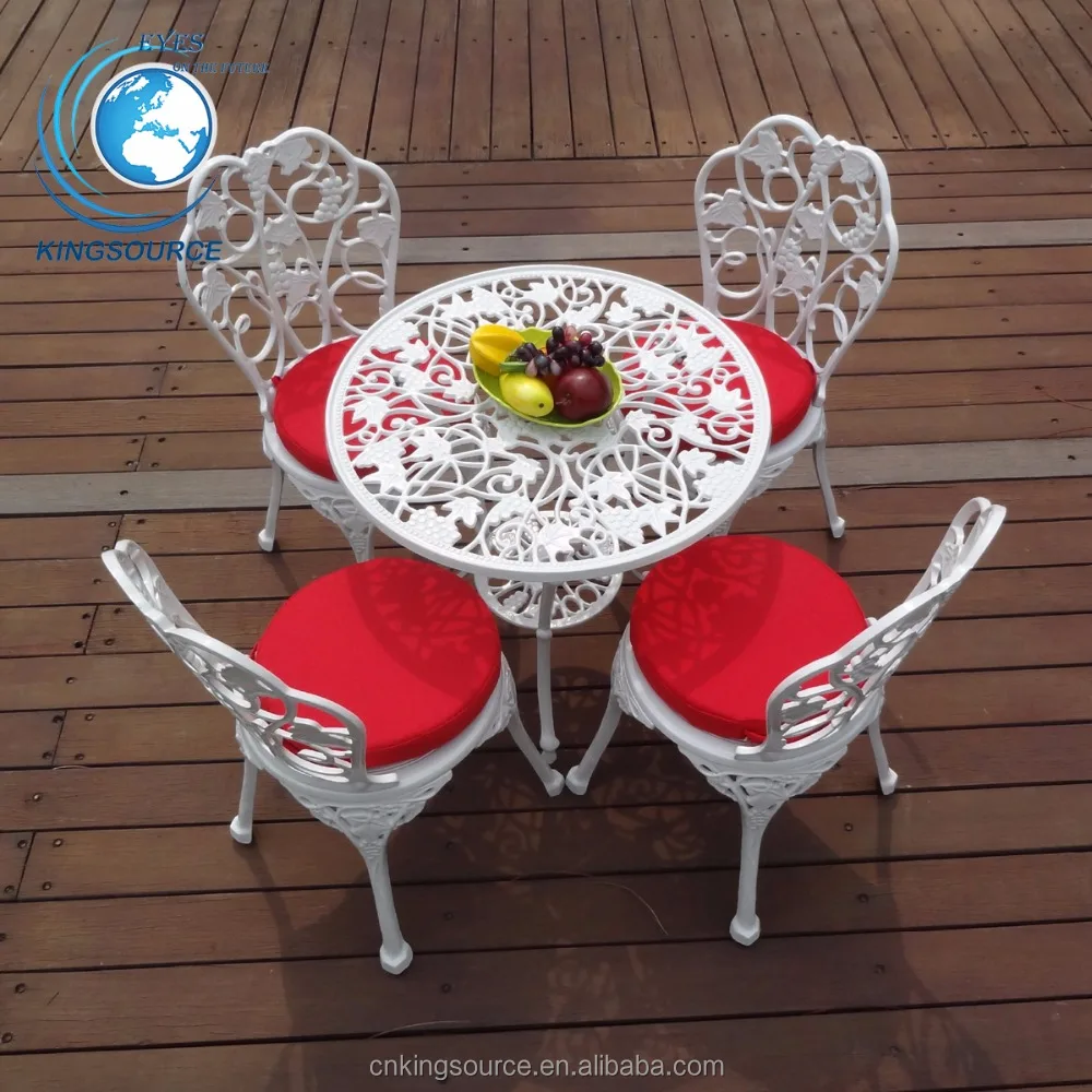 
2018 Fashion Durable Outdoor Garden White Patio Cast Iron Bistro Dining Set 