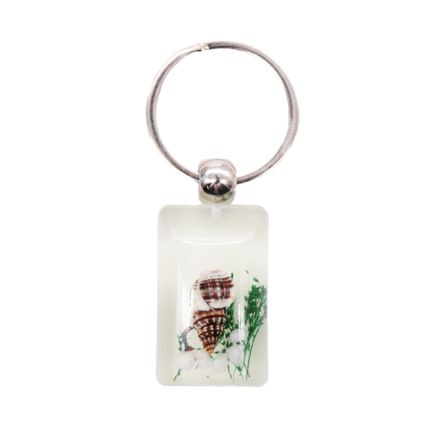 Creative and Fashionable Rectangle Epoxy Amber Key Little Whelk Luminous Chain