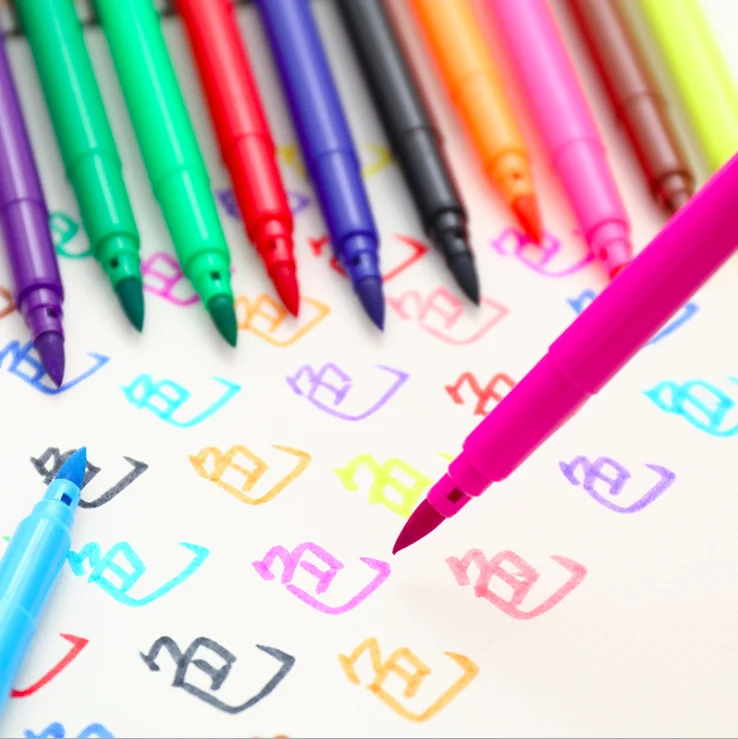 Хит продаж; Каблук 12/18/24/36 цвета кисточек для рисования количество Ручка Комплект наконечник художественный маркер для рисования картина написанная акварелью мягкая гибкая ручка канцелярская бумага для детей