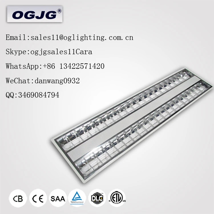 office hall way motion sensor emergency battery 600X600 mm grille lamp recessed square ceiling t8 led troffer light