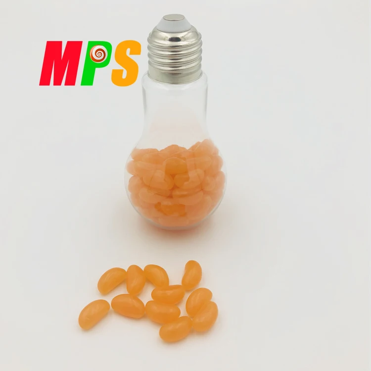 
Multi-color Jelly bean in lamp bulb jar 