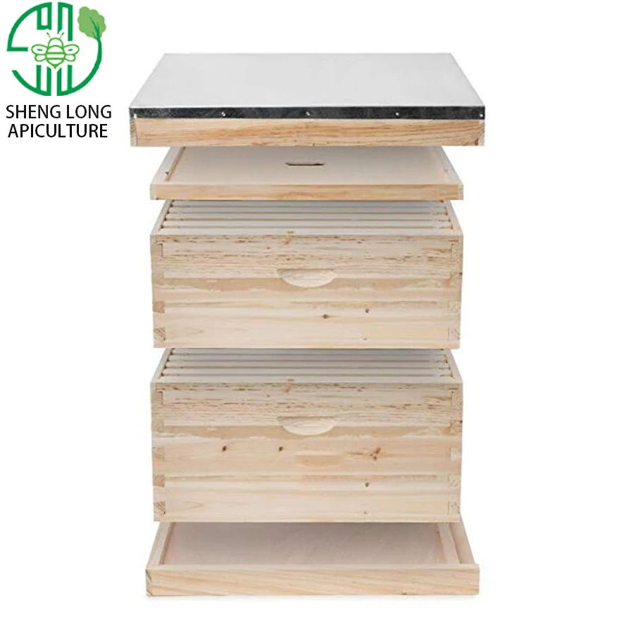 
Beehive 20 Frame Complete Box Kit (10 Deep and 10 Medium) with Metal Roof for Langstroth Beekeeping Beehive 