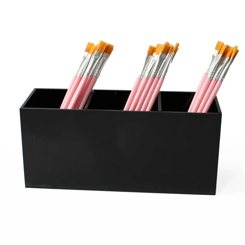 Acrylic Makeup Organizer Brush Mascara Lipstick Stand Case Jewelry Box Cosmetic Holder Storage Box 3 Lattices Organizer Box