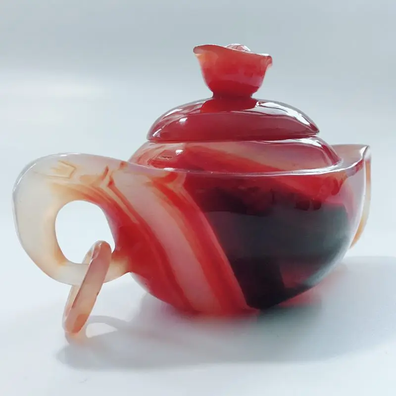 China supplier bulk natural red agate tea pot teapots wholesale jade tea cups sets with teapot